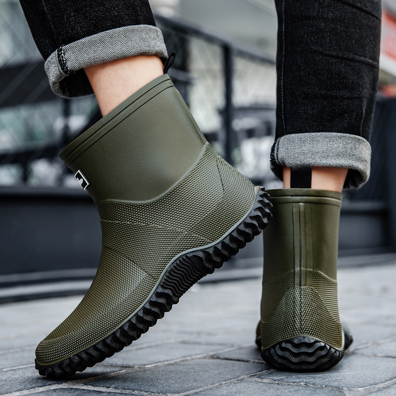 Fishing Boots - Nieuwe heren halfhoge regenlaarzen met dikke