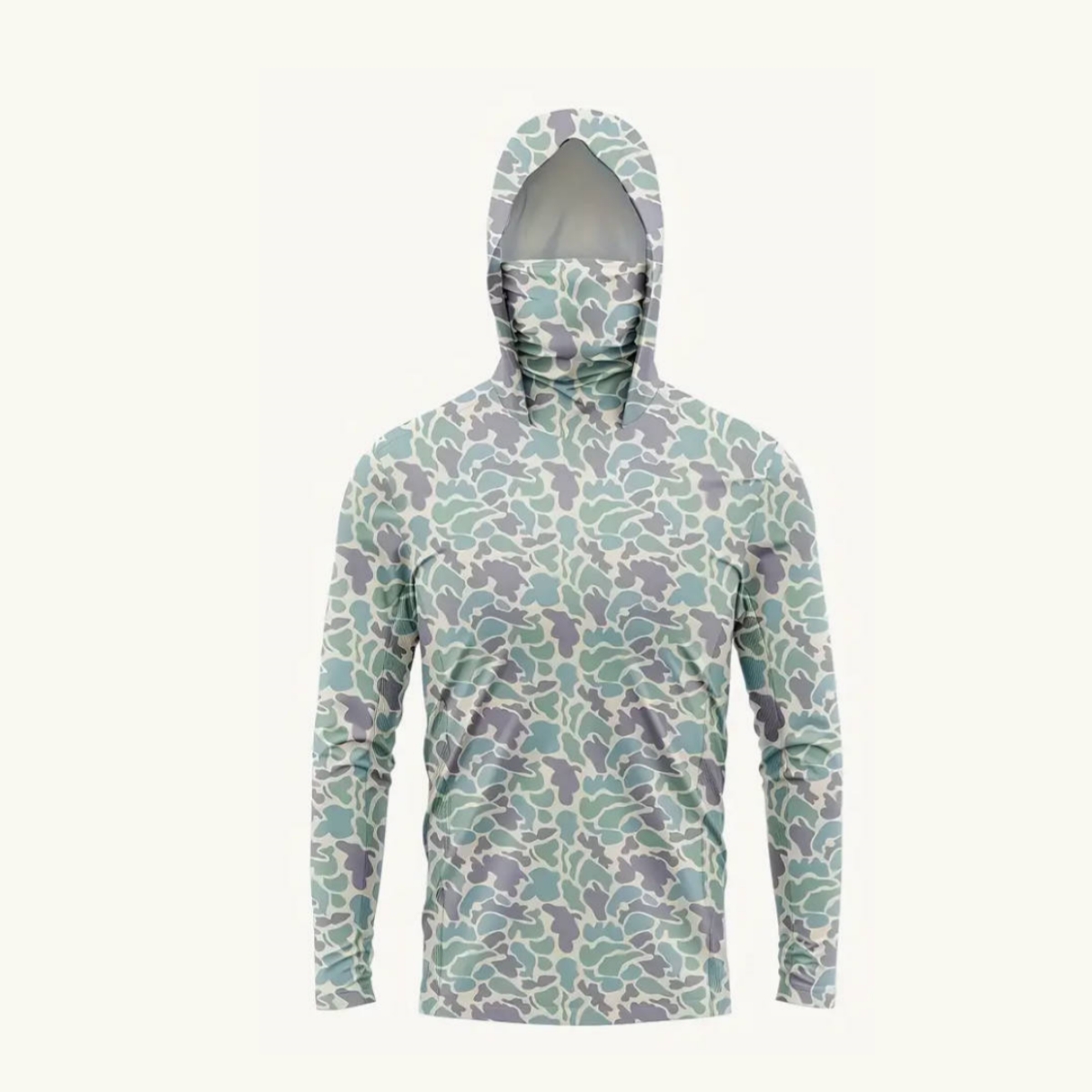 Fishing Shirt Uv Protection - Heren UPF50+ Zonbeschermende Vissershirt met Gezichtsmasker