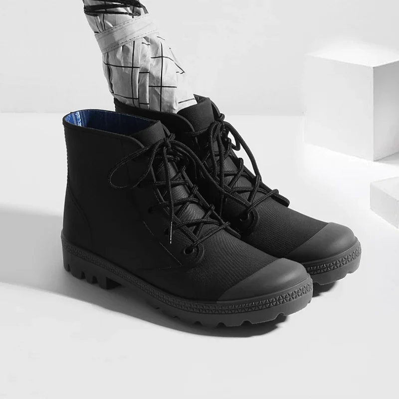 Fishing Boots - Winter Heren Regenlaarzen Veters Enkel Katoenen