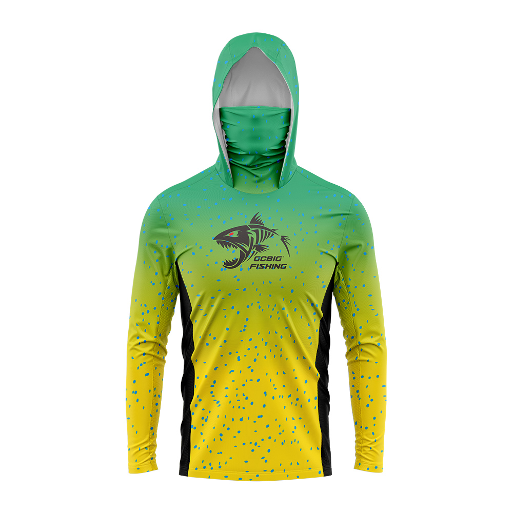 Gradiëntgroen-geel skeletvis h - Fishing Hoodie recensie en prijs
