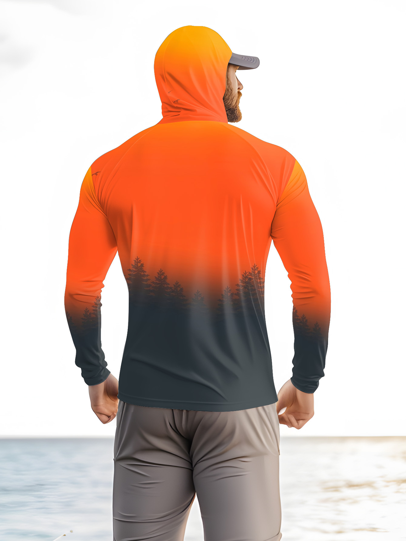 Heren hoodie met gradiënt bosp - Fishing Hoodie recensie en prijs